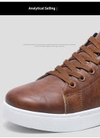 Zapatillas de deporte Zapatos casuales para hombres PU Deportes al aire libre Hombres Zapatos para caminar Four Seasons Fondo suave Tallas grandes - details 4