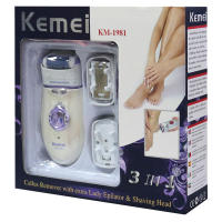 kemei 1981 3in1 electric women epilator female shaver leg body hair removal lip chin depilatory lady bikini trimmer facial hair - details 0