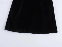 Elegante Vestido de Terciopelo con Cuello Cuadrado y Manga Larga Vestido de Fiesta de Cintura Alta para Mujeres Vestido de Noche con Cuentas - details 16