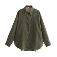 OUWU- Conjunto De Pantalones De Pierna Ancha Para Mujer, Camisa Informal De Manga Larga Con Cuello Tipo Polo, A Rayas Finas, A La Moda, Primavera - details 3