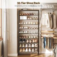 10 Niveles Recibidores Entrada, para 40 Pares con Estantes Metálicos, Duradero y Estable, para Entradas, Pasillo, Dormitorios, Marrón Vintage XSS10BR - details 1