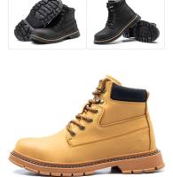 Botas altas para hombre, zapatos de seguridad de cuero para trabajo con punta de acero y antiperforación, zapatos impermeables - details 31