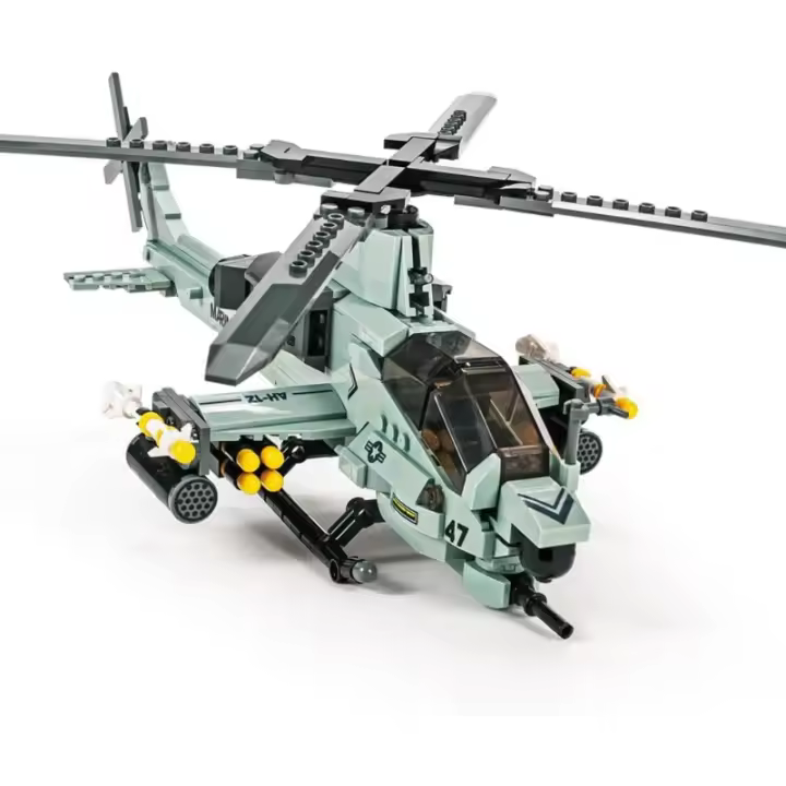 Set de Bloques de Construcción de Helicóptero AH-1Z de Serie Militar Juguete de Construcción Aérea para Niños y Adultos - 1