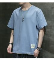 Camiseta de manga corta de estilo coreano para hombre, novedad de verano, camiseta informal holgada versátil con bloques de color, camiseta transpirable con cuello redondo - details 22