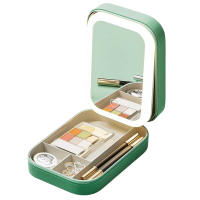 Bolsa de cosméticos con espejo LED para mujer, organizador de maquillaje multiusos, bolsa de aseo de PU, organizador de viaje y uso diario - details 4