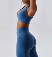 Conjunto de yoga sin costuras de 2 piezas para mujer, sujetador para gimnasio y correr, ropa deportiva, body, sujetador deportivo - details 27