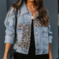 Abrigos vaqueros con estampado de leopardo para mujer, moda de otoño - details 4