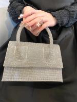 Bolso de plata con diamantes de imitación completo Bolso de noche de banquete de celebridad de moda - details 1