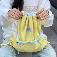 Mochilas con cordón de estilo coreano, diseño de nicho de Color en contraste, bolso de nailon suave ligero, bolso de hombro de gran capacidad de Color sólido - details 20