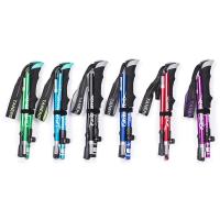 Bastones para caminar plegables, bastones de Trekking ultraligeros, senderismo, viajes, antigolpes, para montañismo, poste telescópico para correr al aire libre, 2 uds. - details 0
