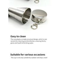 Tazas telescópicas portátiles de acero inoxidable y metal para acampar al aire libre, tazas plegables, tazas para bebidas. - details 6