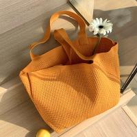 Bolso tejido hueco informal de gran capacidad, bolso de mano tejido para playa, bolso de mano de estilo perezoso, bolso trenzado para axila para mujer y niña - details 18