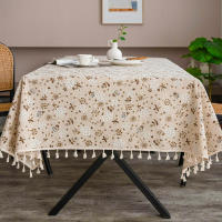 Mantel de Pino Verde Impreso Cubierta de Mesa de Algodón para Cocina y Comedor Decoración de Picnic - details 9