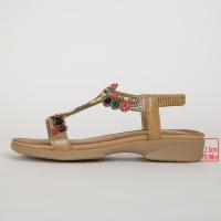 Sandalias de Tacón Plano para Mujer 2025 Estilo Boho con Cuentas de Madera y Strass - details 21