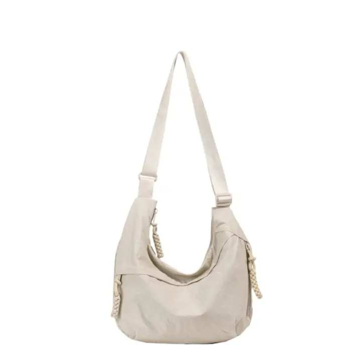 Bolso de hombro de gran capacidad para mujer, bolso informal de nailon para Dumpling, bolso de mensajero coreano de Color sólido, deportivo - 1