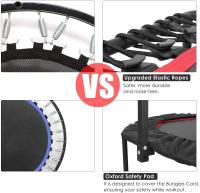 Trampolín de fitness con barra de mango ajustable, trampolín silencioso de 127cm, rebote elástico, entrenador cardio para saltar, entrenamiento para adultos - details 3