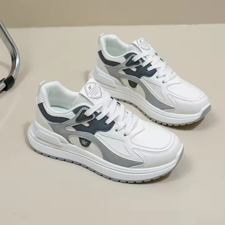 Zapatillas de Estilo Coreano para Mujer Primavera 2025 Plataforma Deportiva de Altura Aumentable - 1