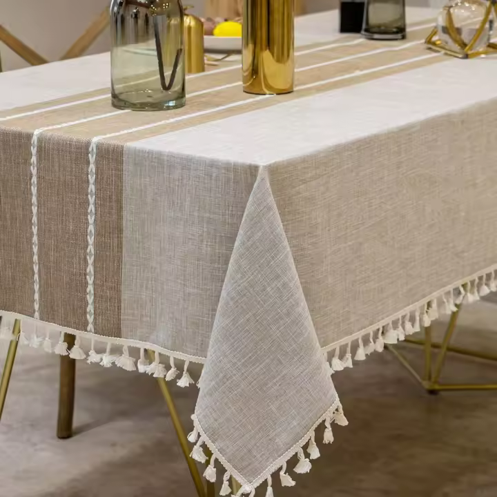 Mantel nórdico impermeable y a prueba de aceite para mesa, Protector de tela de Picnic, mantel de lino de algodón de imitación - 1