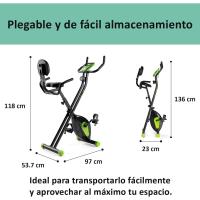 Bicicleta Estática Plegable,X TOP Magnet Bike, Pantalla LCD Multifunción,Volante de Inercia,8 Niveles Resistencia, Sensor De Frequencia Cardiaca, Doble Manillar, Bici de Spinning - details 5
