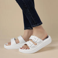 Pantuflas De Plataforma Gruesa Para Mujer Verano Playa Cómodas Antideslizantes Suela Suave Baño Hogar Zapatillas De Verano - details 10