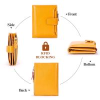 Billetero pequeño para mujer, Tarjeta con protección RFID, Billetero de piel, Regalo para mujer, Billetero de piel auténtica, Color sólido, Elegante - details 2