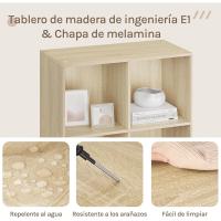 Estantería Moderna de 8 Compartimentos Ideal para Hogar y Oficina Madera Clara 60x29,5x121cm - details 4
