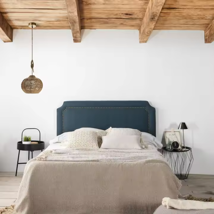 160 x 60 cm Gris, Tachuelas en Color Marrón, Grosor Total 8 cm - 1