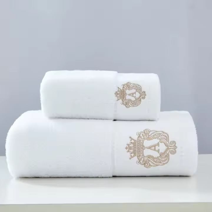 Toalla de algodón de gama alta para Hotel, 4 colores, Color puro, súper absorbente, súper suave - 1