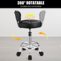 Heces giratorias con Ruedas Altura Ajustable Balneario Respaldo Negro - details 5