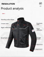 Chaqueta de Moto Transpirable VEMAR Anti-caída, Resistente al Desgaste, Tejido Reflectante con Almohadillas Protectoras CE Cierre de Cremallera Estilo Redondo Tallas S-4XL - details 8
