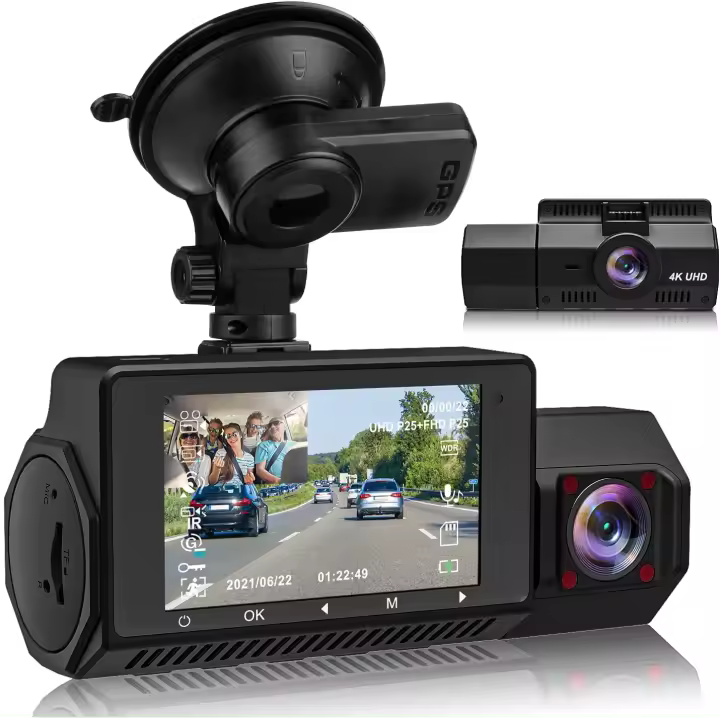 Cámara de Coche 4K GPS Visión Nocturna Infrarroja Monitoreo de Aparcamiento 24H - 1