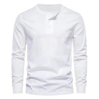 Día del padre Ropa transfronteriza de primavera y otoño Camiseta para hombres europeos y americanos Camisa básica Henry de manga larga para hombres - details 5