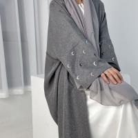 Vestido de Ramadán Khimar Abaya, Arabia Saudita, Turquía, Islam, bordado de Luna, cárdigan musulmán, ropa de oración para mujer, 2024 - details 1