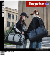 Bolsa de lona de viaje de 55L, bolsas de senderismo para exteriores, bolsa grande de fin de semana seca y húmeda, bolso de separación de corta distancia, mochila escolar versátil - details 1