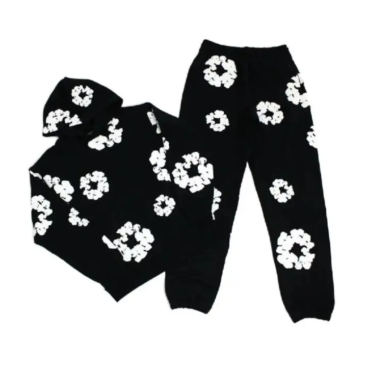 Conjunto Deportivo Hip Hop para Hombres y Mujeres Sudadera con Capucha y Pantalones Largos - 1
