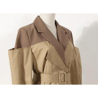 Traje de dos piezas falso con nudo de color contrastante, abrigo trench con cuello, vestido cortavientos con cinturón de corte m - details 4