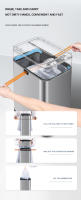 Cubo de Basura de Acero Inoxidable Inteligente Alto Capacidad 15L-60L Ideal para Cocina - details 15