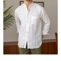 Camisa de Lino para Hombre Verano 2025 Cuello Henley Elegante Manga Larga Transpirable - details 31