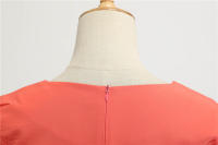 Women summer vintage with belt short sleeve v neck elegant retro swing party dresses - details 70