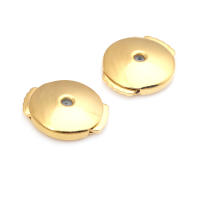 10 Uds. Pendientes redondos de latón de Color dorado de 18K, tapón trasero, suministros de joyería de alta calidad, accesorios para pendientes para mujer - details 4