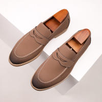 Mocasines de color claro, zapatos casuales de cuero para hombre, zapatos de cuero genuino - details 19