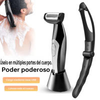 Recortador de espalda, afeitado de precisión, plegable, con accesorios, batería de larga duración, negro, depilación corporal, con soporte - details 7