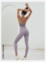 Pantalones largos ajustados de Yoga para mujer, mallas para correr a la moda, color melocotón móvil - details 30