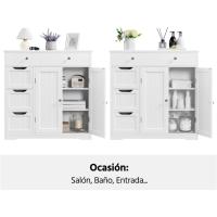 Mueble de Baño de Madera Armario Ajustable con Cajones y Estantes Ideal para Sala de Estar - details 8