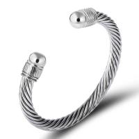 Pulsera para Hombre de Acero Titanio y Cable de Vía, Estilo Hip Hop Punk, Ajustable, Pulida, Ideal como Regalos para Hombre - details 4