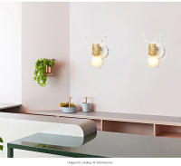 Lámpara de Pared TOMAXIN 16CM con Arte de Cuerno de Hierro Luz Cálida Retro Simple para Sala de Estar Baño Dormitorio Estudio Material de Hierro Fundido Color Blanco Tipo de Bombilla LED Producto Normal - details 7