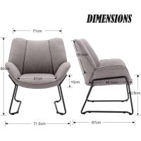Sofá de Salón Moderno de Lino Estilo de Descanso con Brazo para Dormitorio - details 8