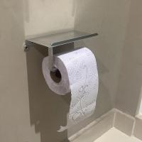 Soporte de papel higiénico de aleación de aluminio, estante con bandeja, accesorios de baño, colgante de pared para cocina, portarrollos de papel higiénico sin perforaciones - details 7