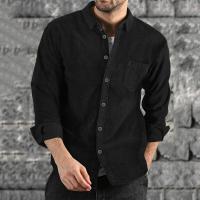 Camisa de pana gruesa para hombre, abrigo informal holgado con solapa de botones, nuevo para otoño e invierno 2024 - details 3