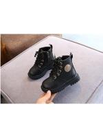 Botas De Cuero Para Niños Y Niñas 2020 Otoño-Invierno Con Plush Antideslizante Impermeable Y Cálidas Botines De Moda Para Niños Talla 21-30 - details 6